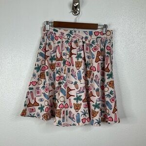 Compania Fantastica Novelty Print Skirt Size Medium